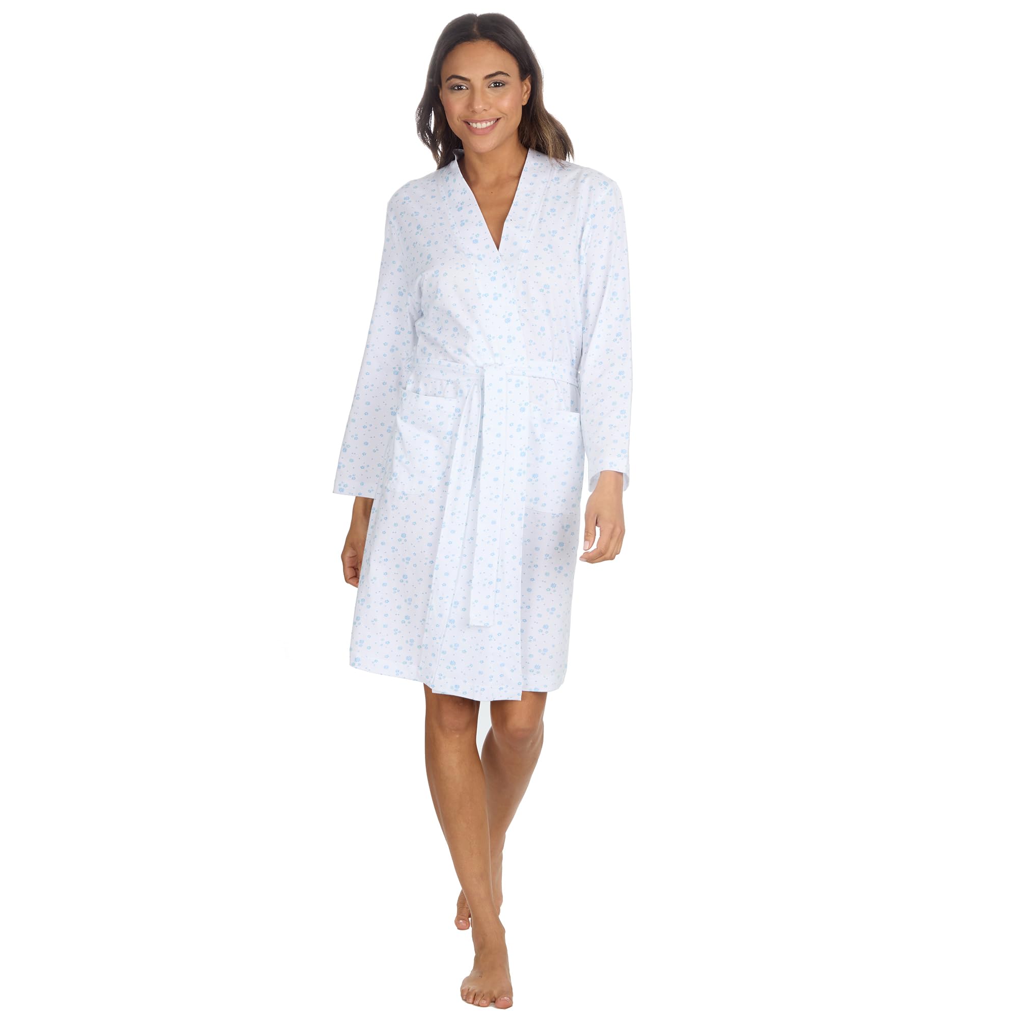 Undercover Ladies Cotton Kimono Robe 34B1968 Blue Floral 18-20