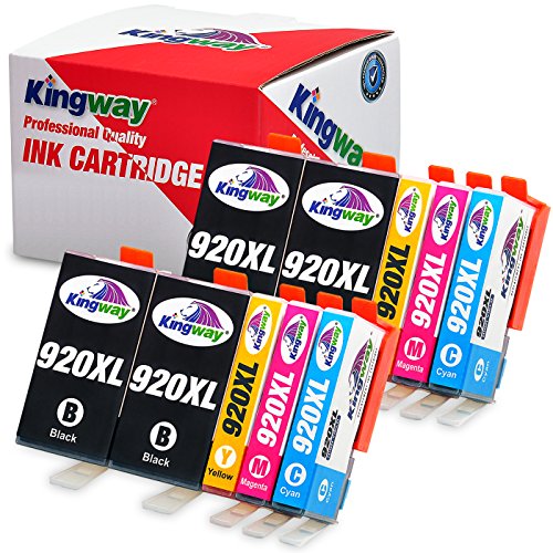 Kingway Compatible Ink Cartridge Replacement for HP 920XL Work with HP Officejet 6500 6500A Plus 7500 7500A 7000 6000 E709 E710 Printer 10 Pack(4 Black,2 Cyan,2 Magenta,2 Yellow)
