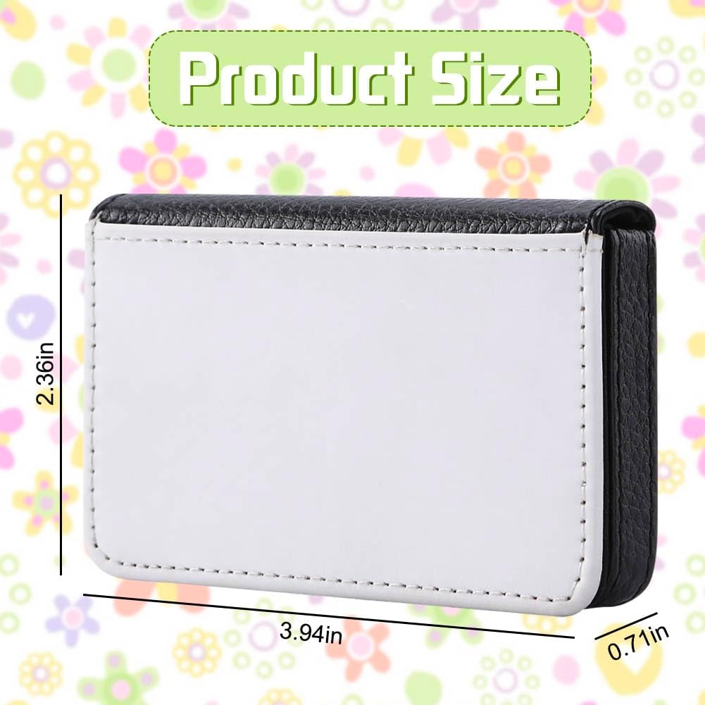 3 Pcs Sublimation Blank Business Card Holder PU Leather Name Card Case Pocket Heat Transfer Blank Card Carrier Case Wallet with Magnetic Shut for Men Women - Image 2