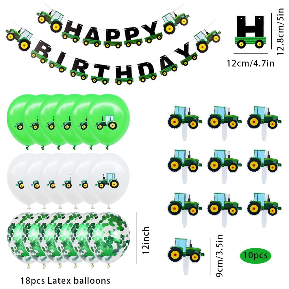 Geburtstagsdeko 6 Jahre – Traktor-Thema, Mit Folienballons, Banner, Cake Toppern & Luftballons