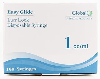 1ml Sterile Syringe Only with Luer Lock Tip - 100 Sterile Syringes by Global (No Needle) - coolthings.us