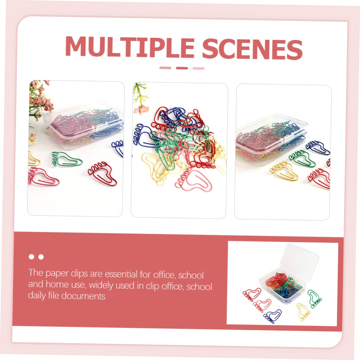 120 Piezas Clip De Papel De Pies Pequeños Pinzas Para Bloc De Agenda Clips De Papel Surtidos Clips De Papel En Forma De Pie Clips De La Carpeta Nota Clips Metal SHINEOFI