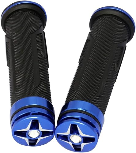 Miniatura 2 de Un par de empuñaduras de manillar de motocicleta azul de 7/8 pulgadas con tapas de diamante para Kawasaki Versys 650 KLE650A 2009