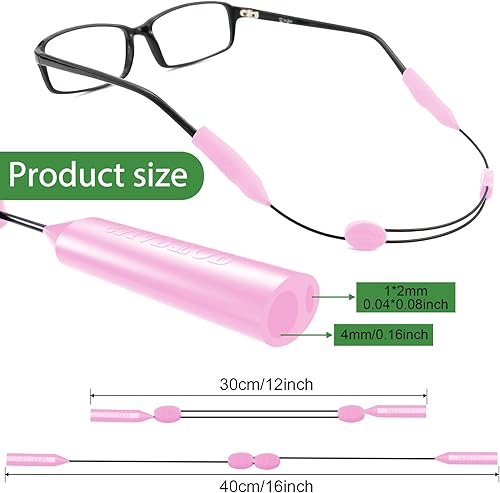 Miniatura 2 de SMARTTOP Correa para gafas, soporte ajustable de dos agujeros mejorados, correa de cuerda para gafas sin cola, soporte para gafas de sol, paquete de