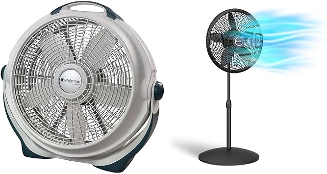 Lasko Wind Machine Air Circulator Floor Fan & Oscillating Pedestal Fan, Adjustable Height, 3 Speeds, for Bedroom, Living Room, Home Office and College Dorm Room, 18", Black, 1827