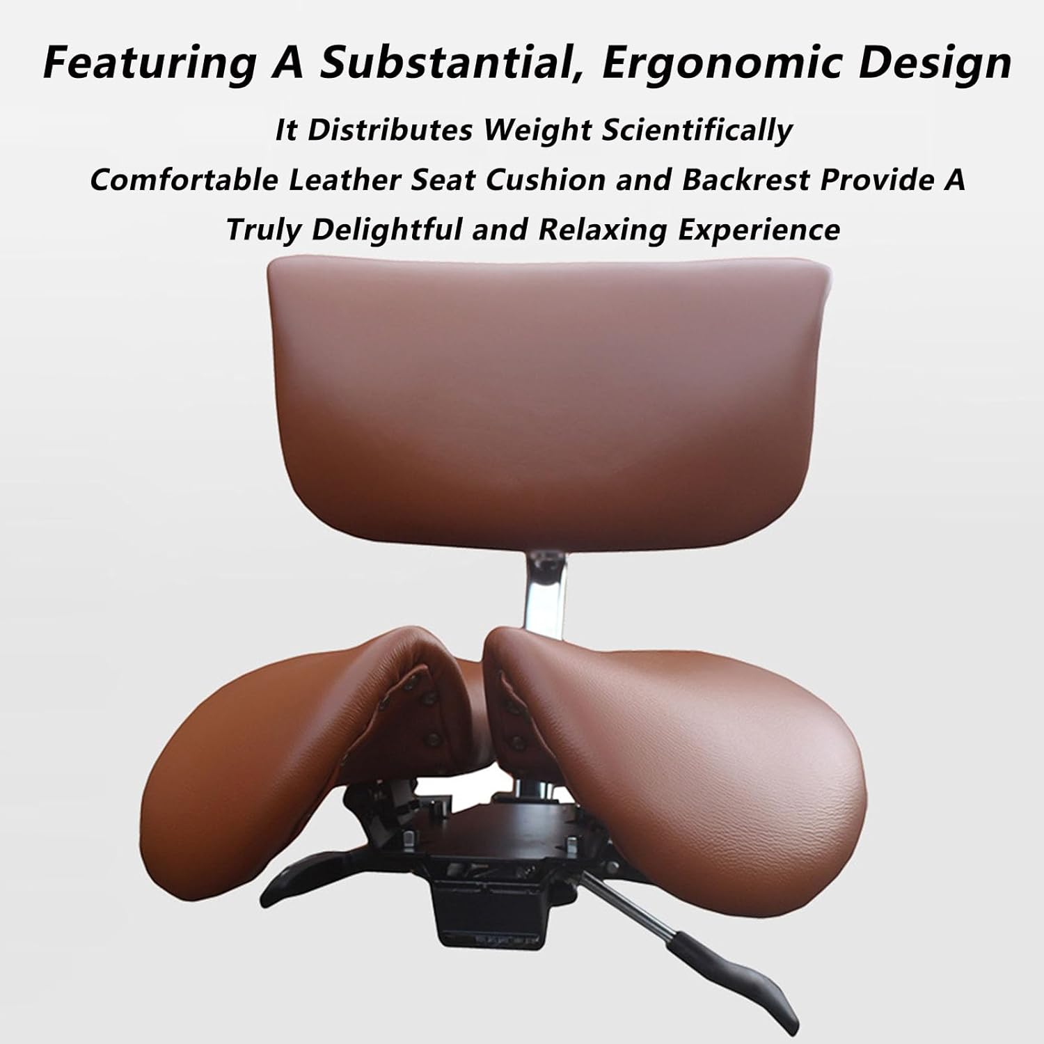 SFKLYU Ergonomic Saddle Chair, PU Leather Chair, Dental Saddle Chair Office Stool for Salon Spa Beauty Massage Dental Clinic Home Office Use,A1,54~74CM