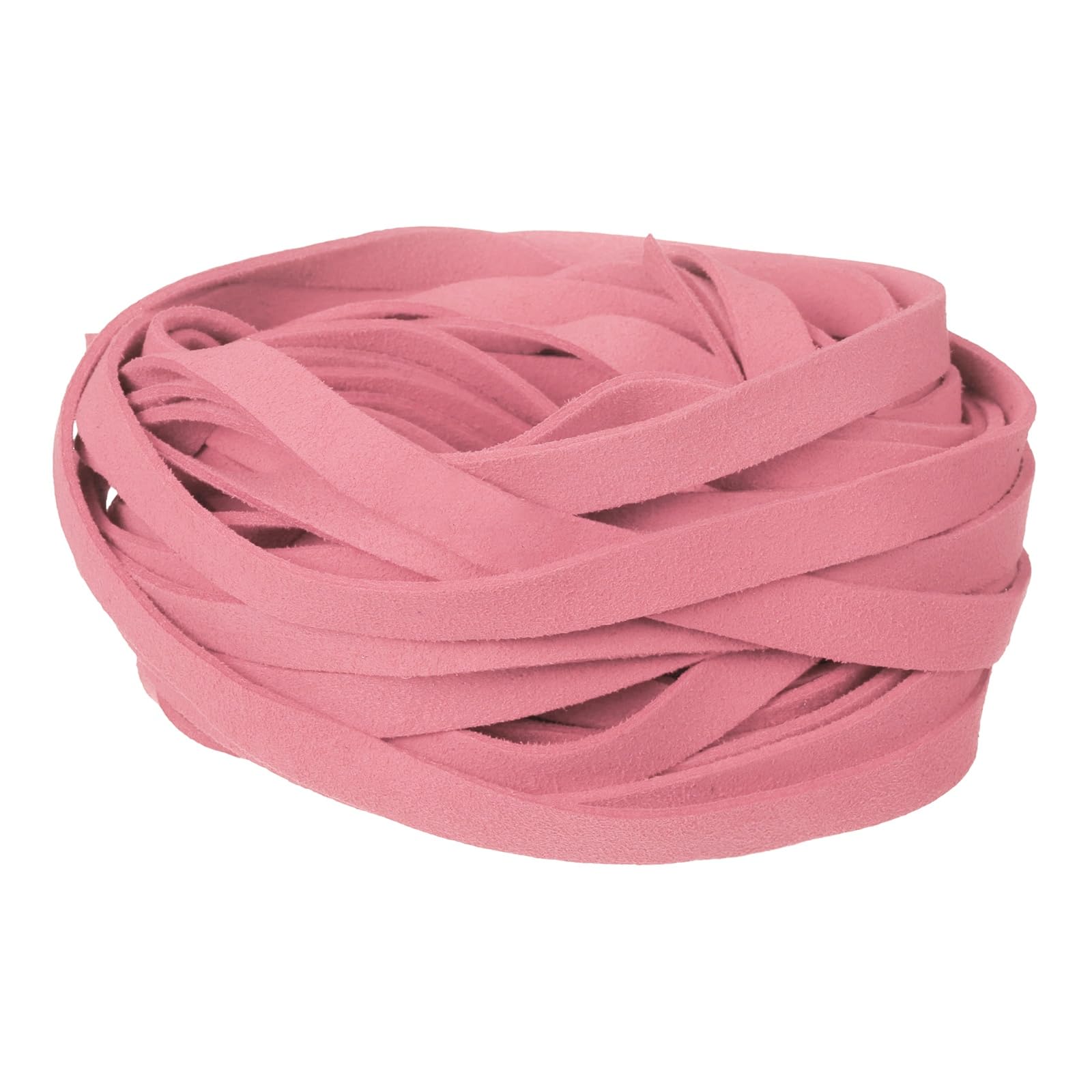 sourcing map 10Pcs 1m x 10mm Flat Leather String Cord, 1.4mm Thick Craft Suede Ribbon Braiding Lacing Strips Thread Rope for DIY Leather Crafts Necklace Bracelet Collars Belts, Deep Pink — image 1