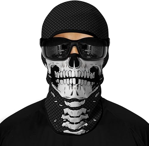 Pasamontañas 3D, máscara de esquí para motocicleta, máscara de cara completa al aire libre, capucha táctica para la cabeza, máscara de fantasmas y