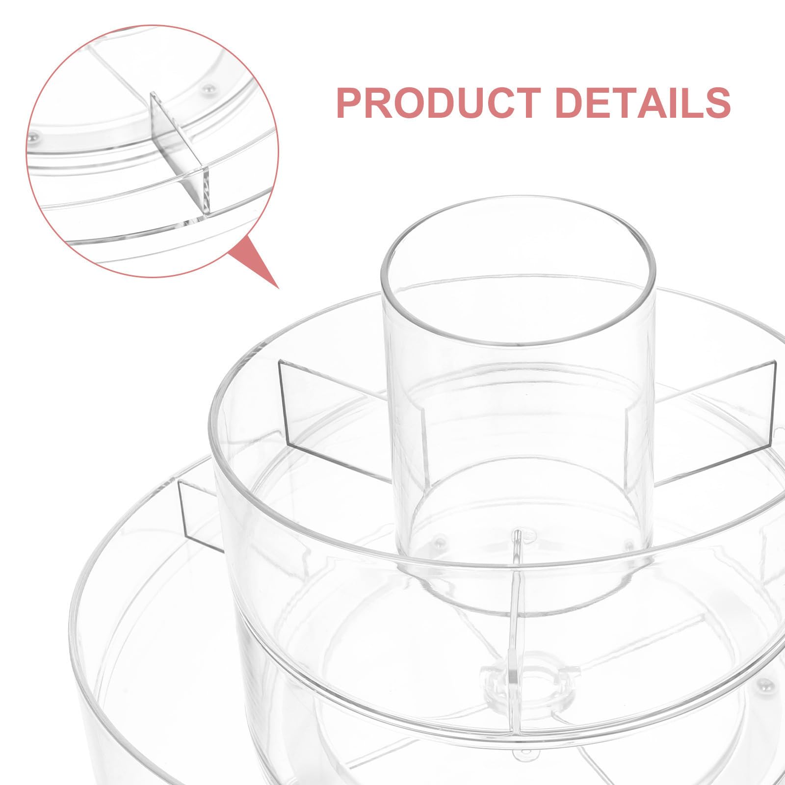 Organizador de Maquillaje Giratorio 360 Grados de Dos Niveles Transparente