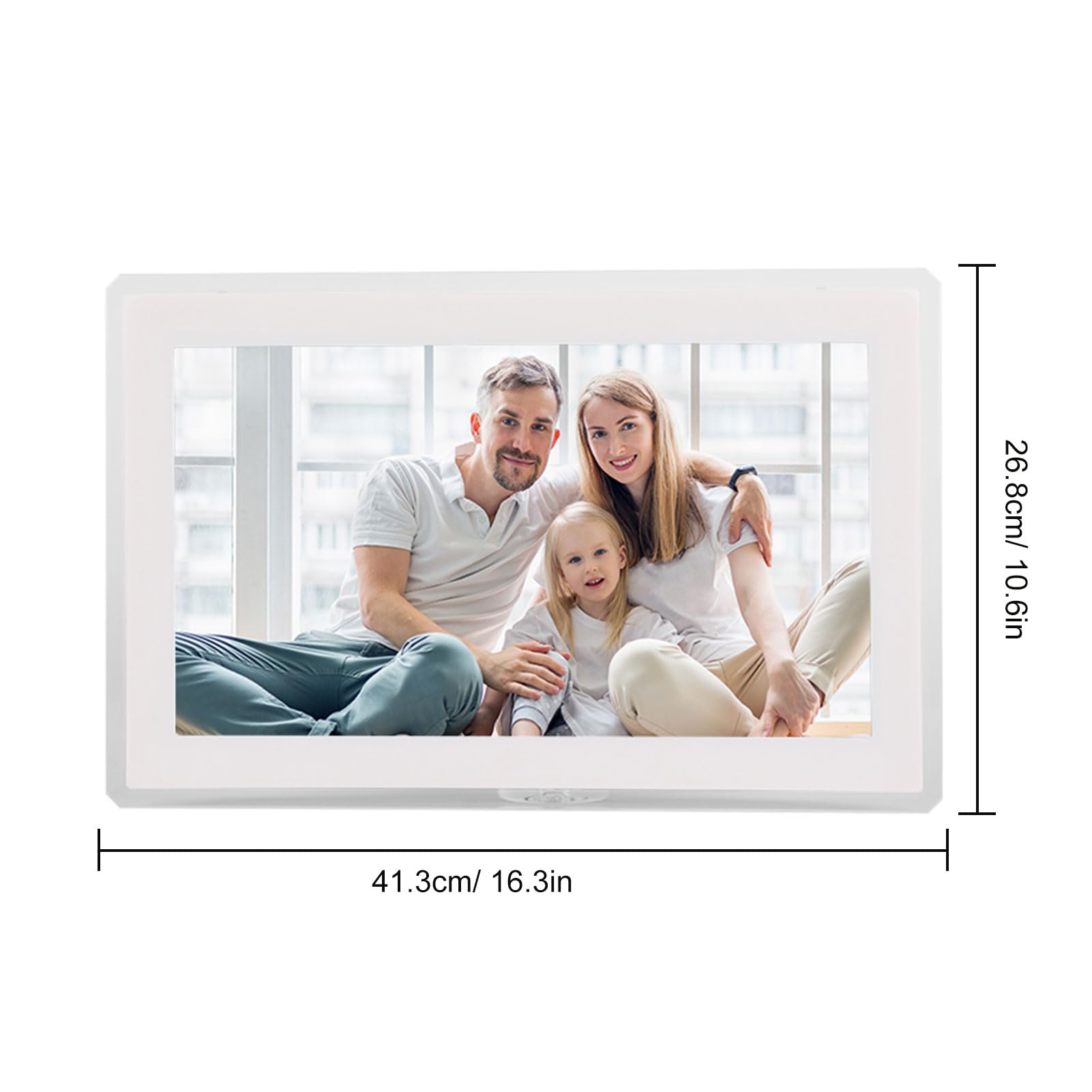 Andoer Cornice Digitale da 15,6 Pollici Cornici per Foto Elettroniche Touchscreen Wi-Fi Memoria Integrata da 32 GB (Stecker UE)