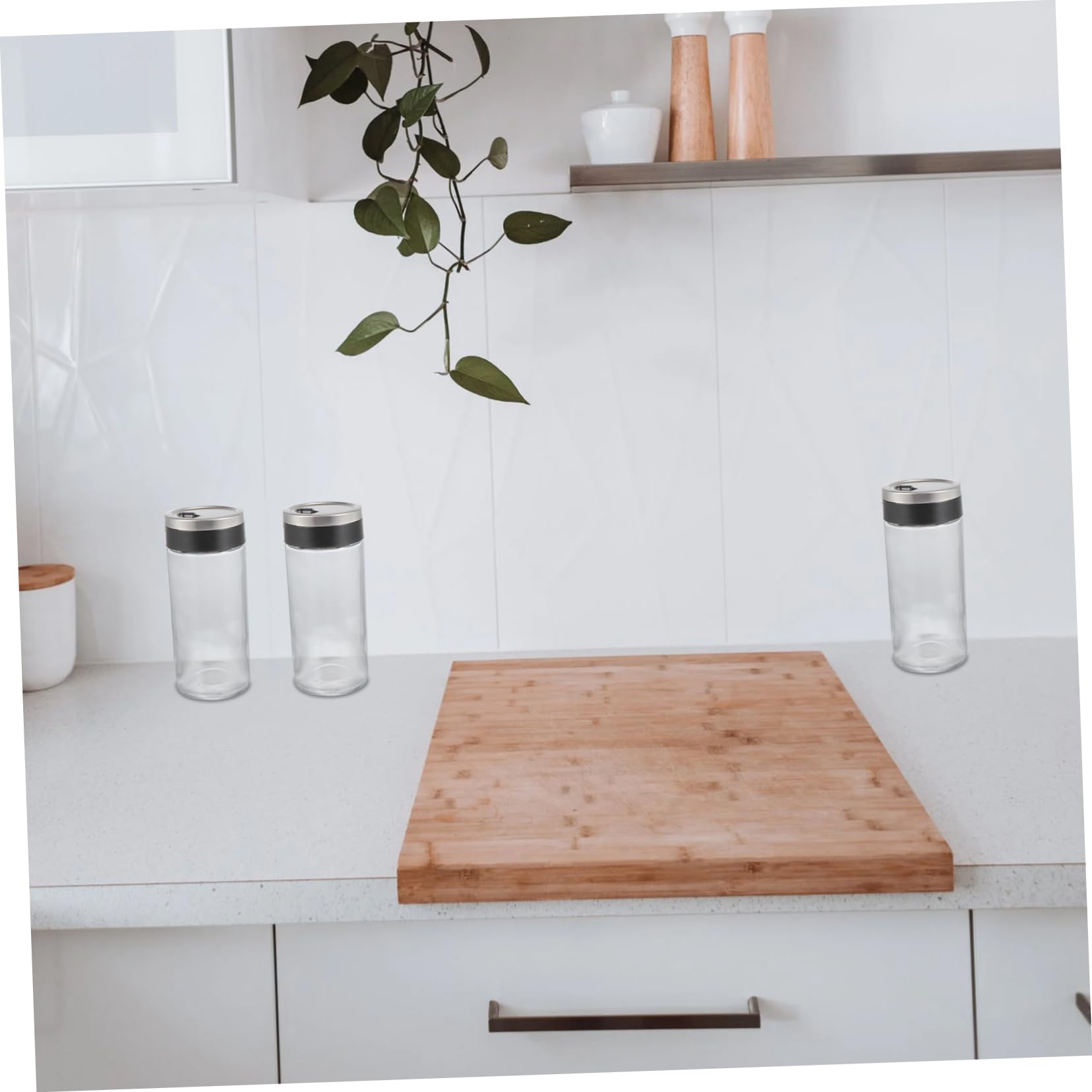 GRIRIW 4 Pcs Castor Bottles Clear Jars Seasoning Storage Jar Seasoning Storage Bottle Seasoning Container Pepper Shaker Jar Seasonings Jars Glass Seasoning Bottle Stainless Steel