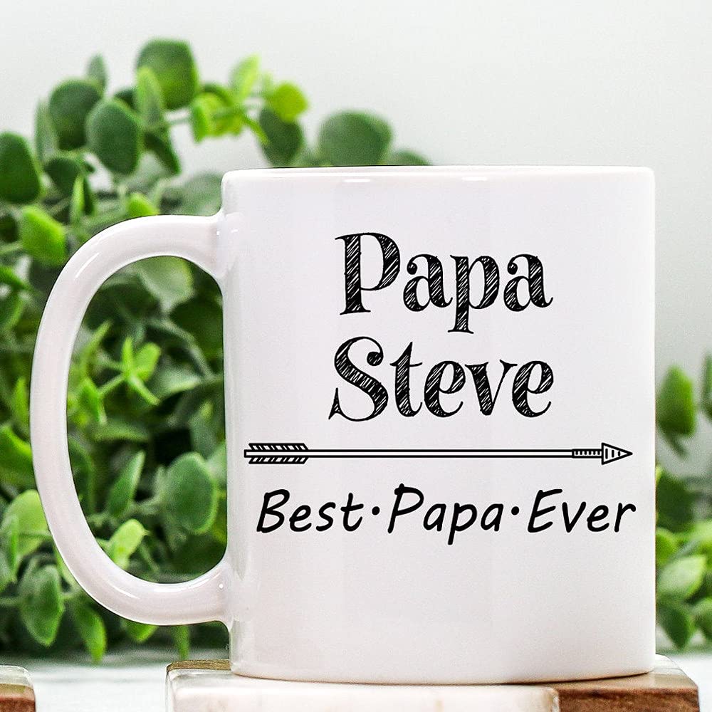 SNV Papa Steve, Best Papa Ever Mug, Papa Gift, Papa Mug, Father's Day Gift, Father's Day Mug, White Coffee Mug 15 OZ