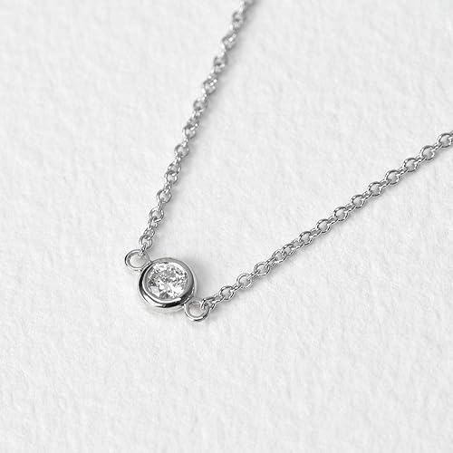 Miniatura 4 de Diamond Choker Necklace, Minimalist Necklace, Diamond Necklace.03 ct .05 ct .07 ct .10 ct Natural Diamond Choker, 14k Gold Choker Diamond Necklace