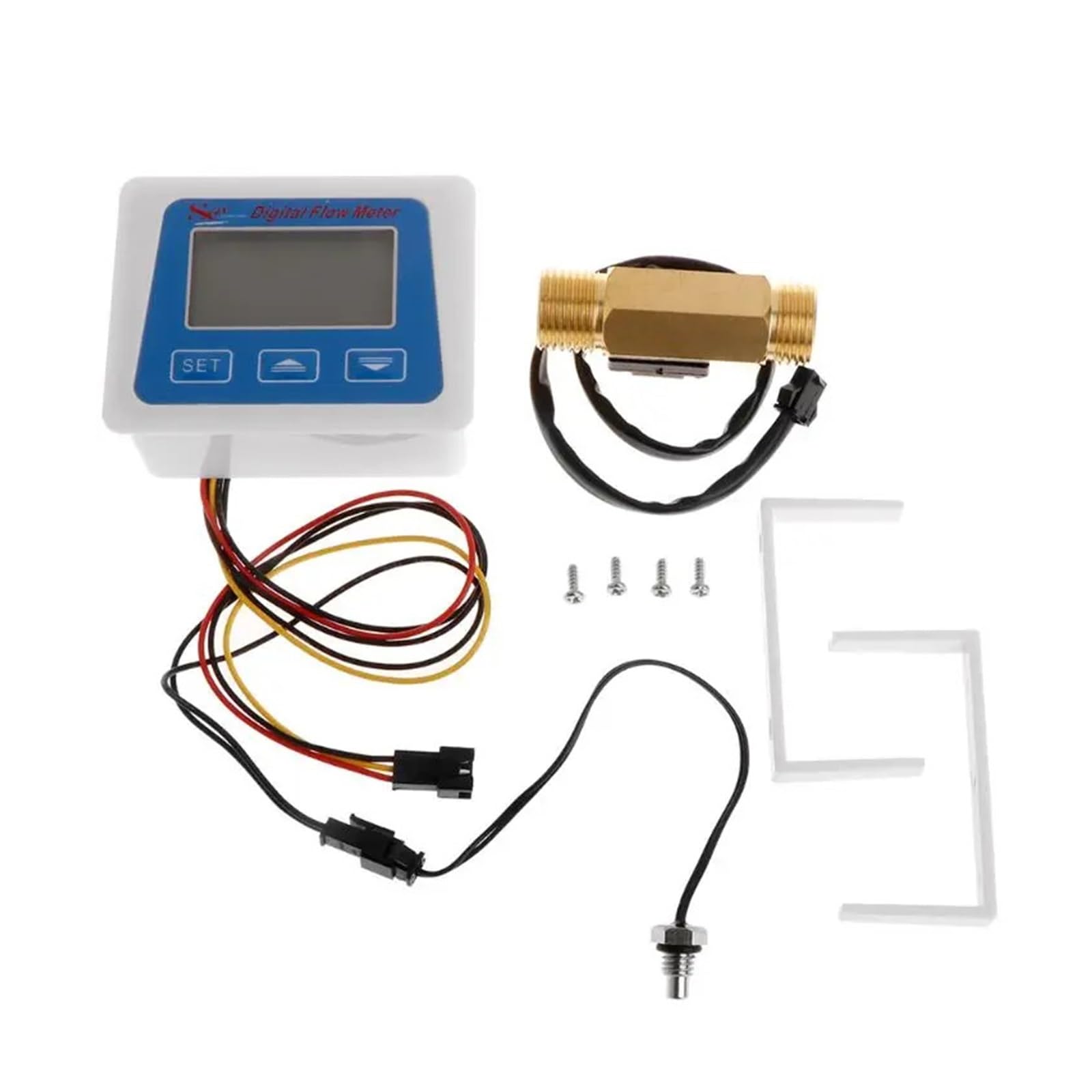 Medidor de flujo digital agua Registro tiempo temperatura con sensor G1/2