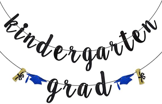 Qttier Kindergarten Grad Banner