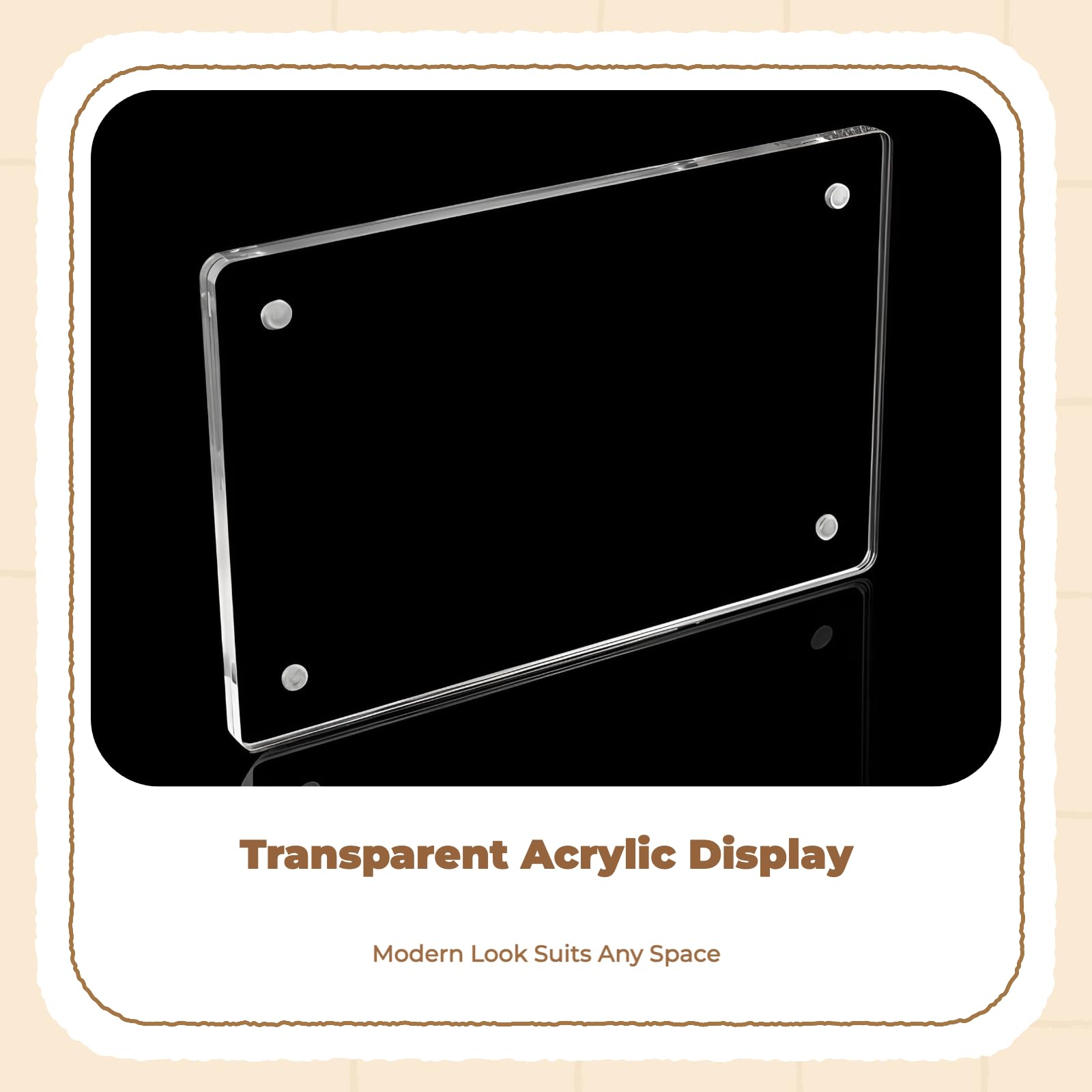 Acrylic Picture Frame, Double-Sided Clear Display, Fridge Photo Holder, Wall Decor 13x18cm