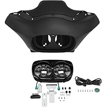TCMT Inner Outer Fairing &amp; 5.75'' Dual LED Headlight Projector Fit For Harley Road Glide FLTR Models 1998-2013 Road Glide CVO 2009-2013 Custom FLTRX 2010-2013 Ultra FLTRU 2011-2013 EFI FLTRI 1998-2006