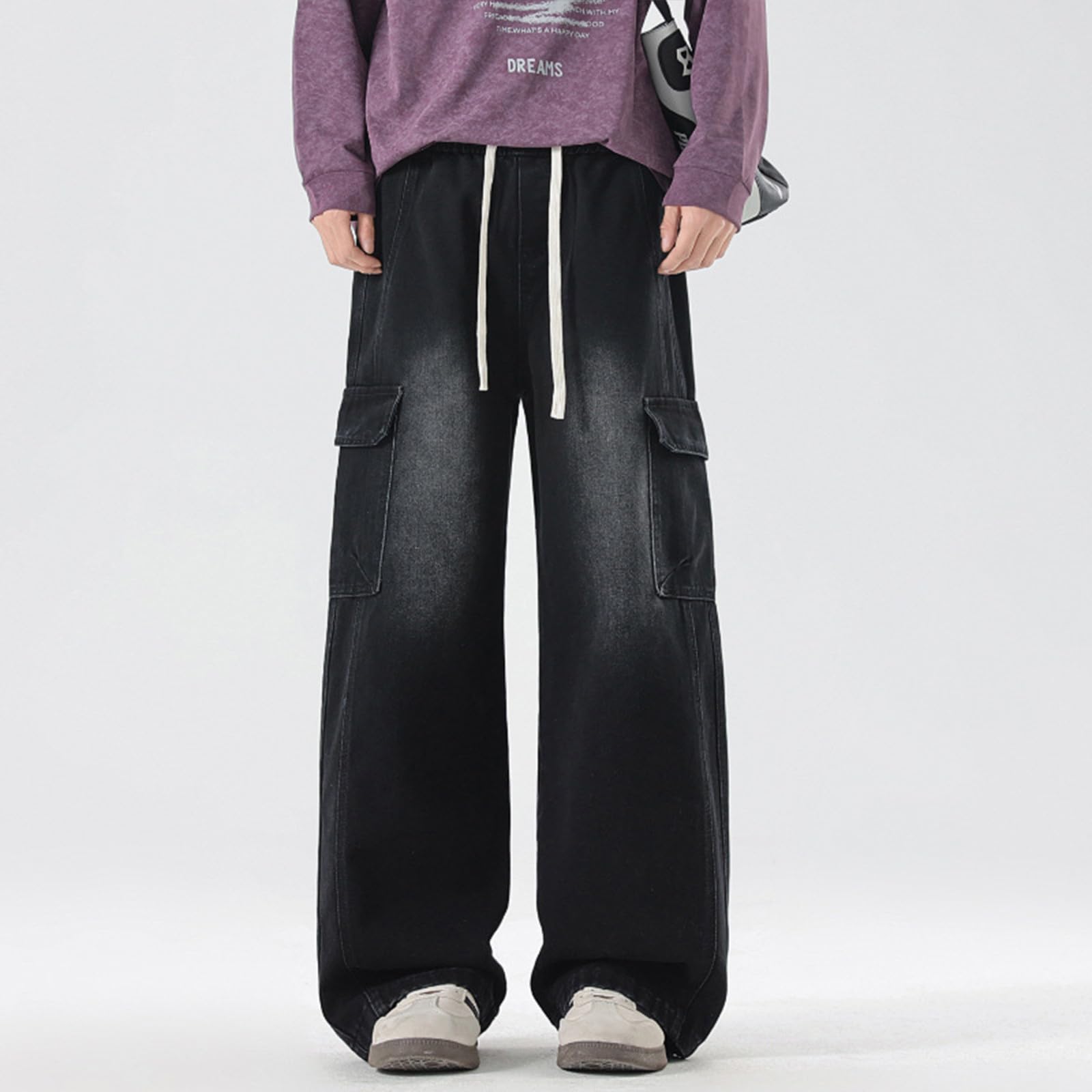 Genérico Pantalon Chandal Hombre, Pantalones Hombre Casual,Vaqueros Clásicos de Bolsillos Elásticos Cónicos para Uso Diario Informal Duraderos Versátiles Modernos Pantalón Jogger