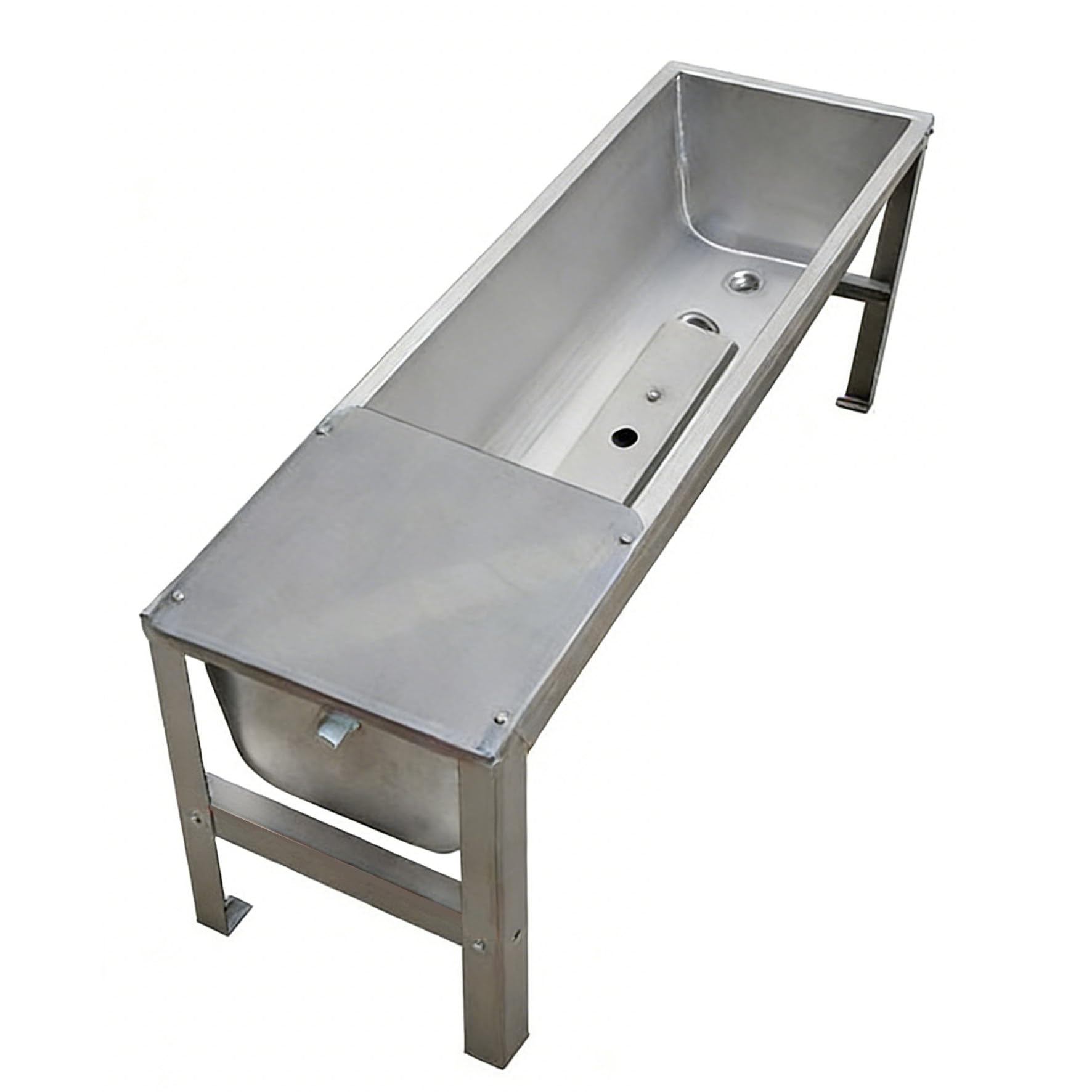 Mangiatoia in Acciaio Inox per Capre, Mangiatoia per Bestiame Ispessita, Mangiatoia Resistente di Grande capacità, Facile da Pulire, per Vitelli, Pecore, Cavalli, Alpaca E Capre B*30x100cm