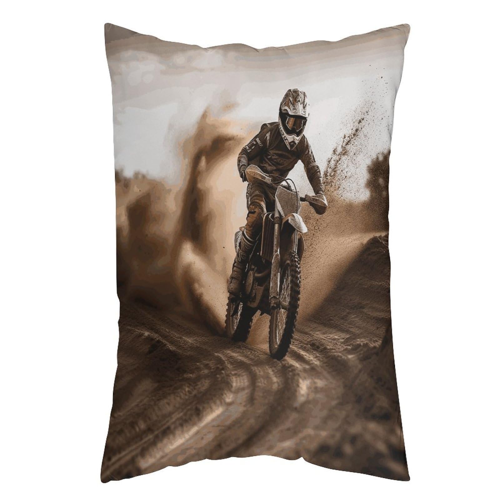 FekiLoot Motocross Throw Pillow Cover Soft Pillowcase with Hidden Zipper Lumbar Decorative Throw Pillow Covers Luxury Cozy Pillows Shams Rectangle Cushion Cases