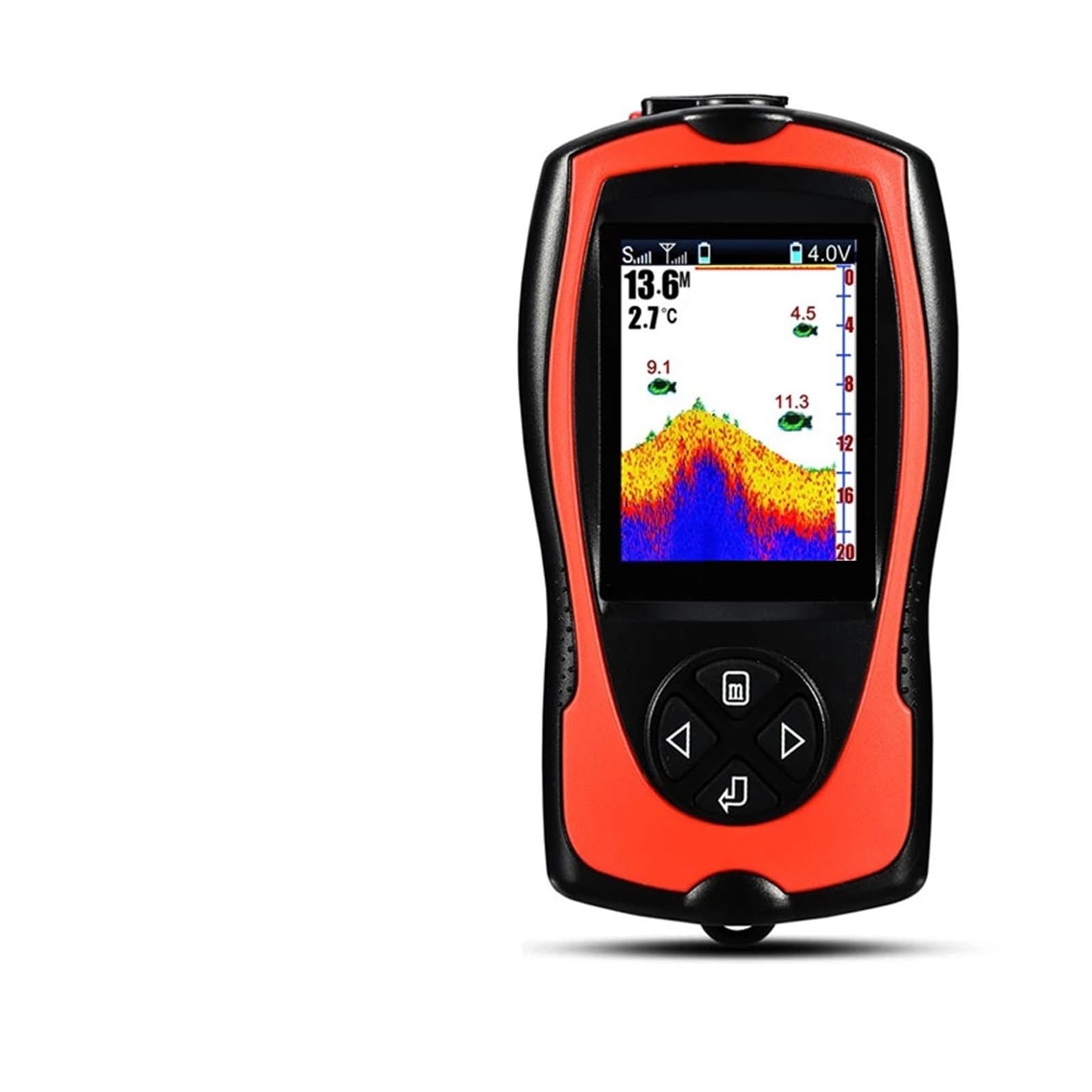 Ecoscandaglio, Ecoscandaglio ricaricabile Sensore sonar cablato/wireless Display a colori for la pesca Profondità massima dell'acqua 45 M(FF1108-1CT)