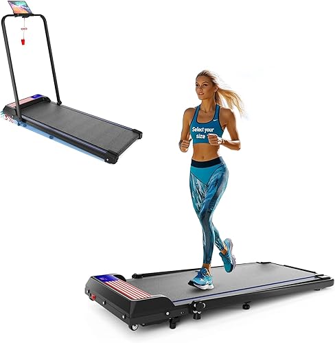 Miniatura 11 de Alfombrilla de caminadora con asa, alfombrilla de caminadora con inclinación del 0-10%, caminadora portátil 3 en 1 para usar debajo del escritorio