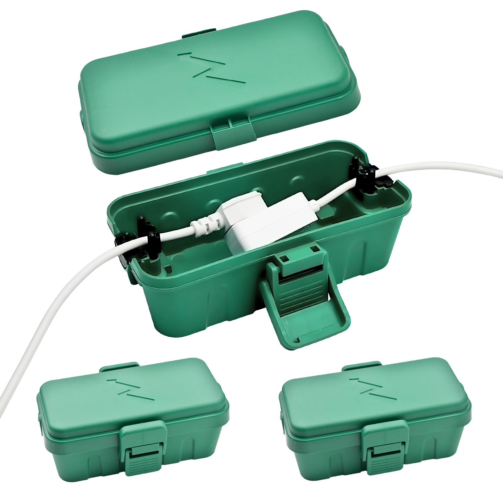 Hrensaw Small Weatherproof Electrical Connection Box(Inner 5.5 x 3 x 2.2inch),Outdoor Electrical Box,Waterproof Extension Cord Covers for Plug, Extension Cables, Holiday Lights,Black — Amazon image 24