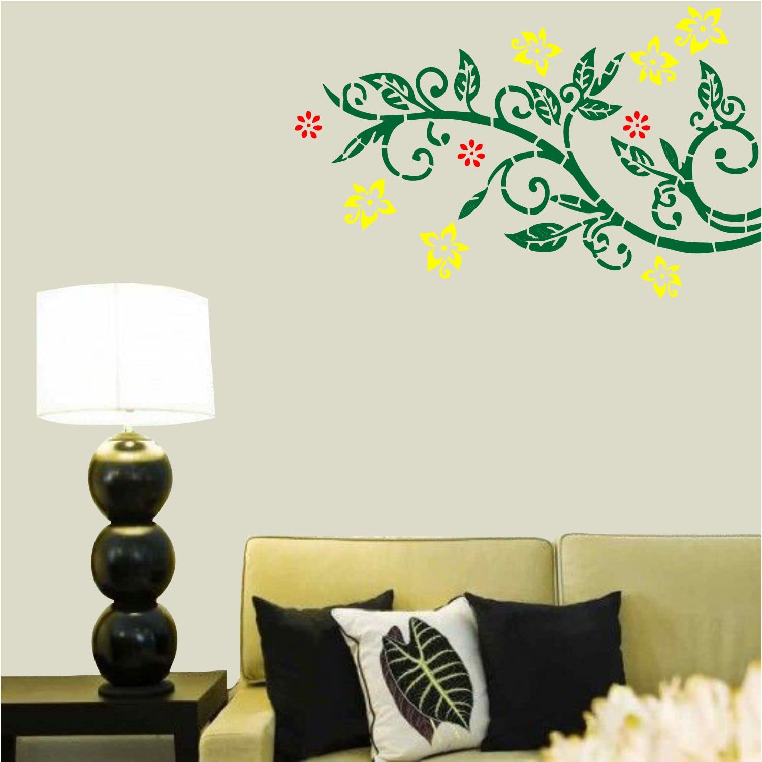 Kayra Decor Stencil for Wall Painting – Swirl Floral Wall Design Size -16 inch x 24 inch (KHS344) (B079NHXDY9) Amazon Price History, Amazon Price Tracker