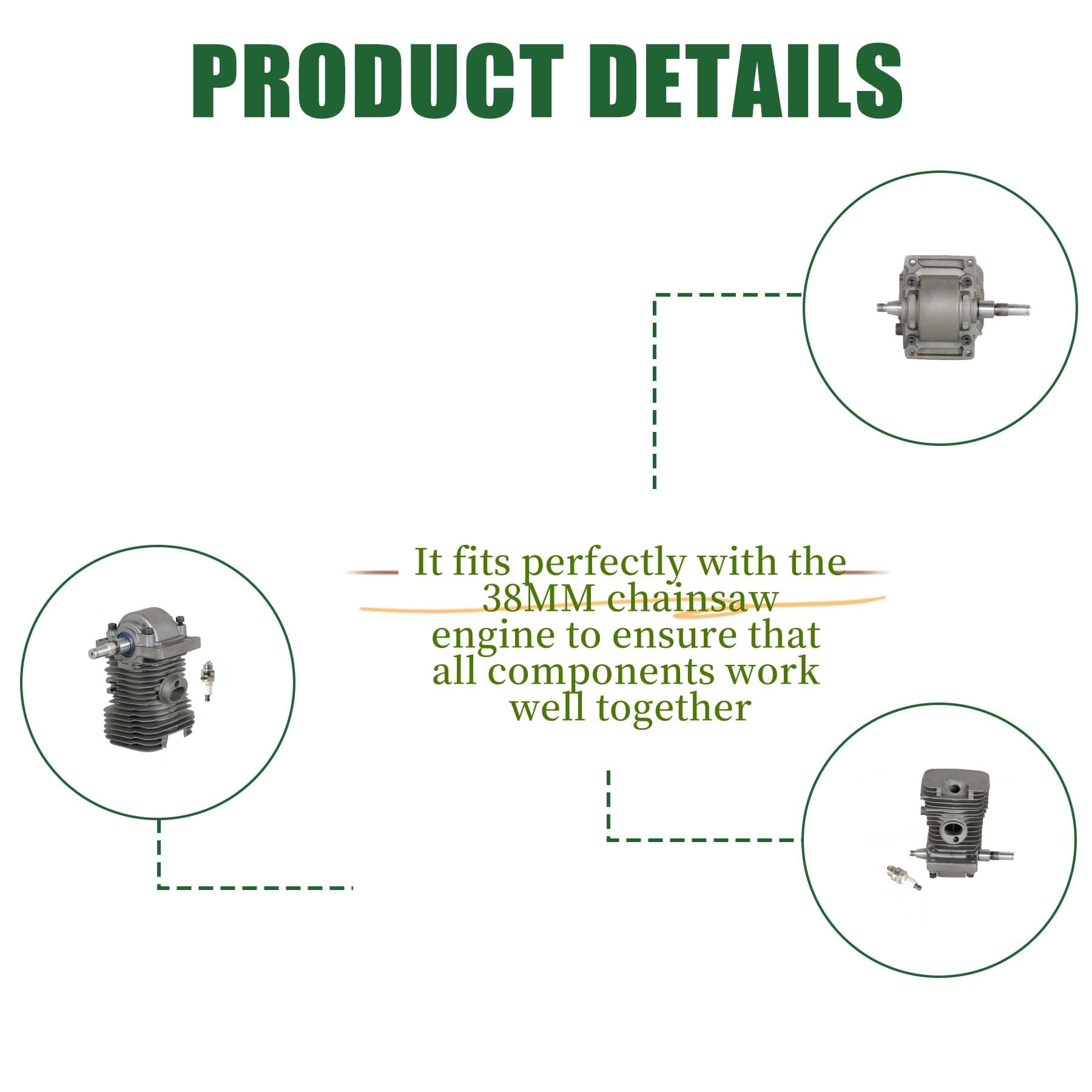 marddpair Kit de pistón de cilindro de 38 mm 1132 030 0402 de repuesto para motor de motosierra Stihl MS170 MS180 018 1130 020 1208