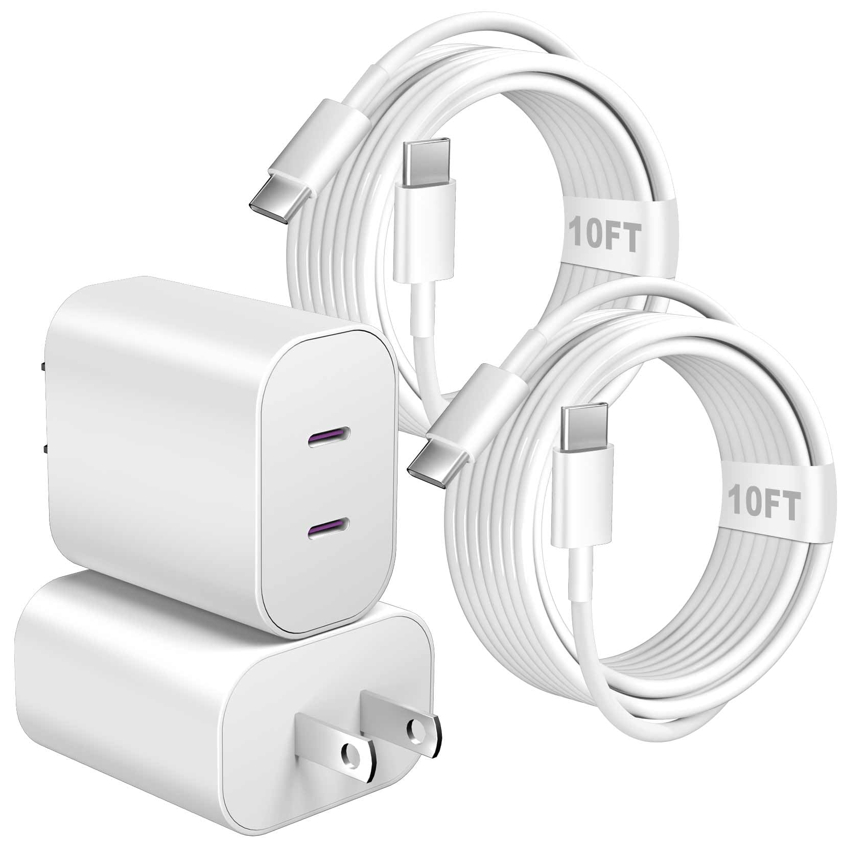 iPhone 17 16 Charger 20W Dual Port Type C Charger Fast Charging Block 2Pack Double USB C Phone