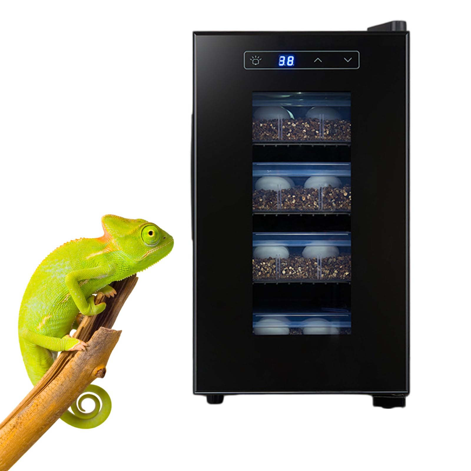 23L/33L/49L Criadero para Reptiles Herp | Pantalla LED | Control de Temperatura 10-40°C | Ventana de Visualización Transparente | Bajo Nivel de Ruido | para Pequeños Reptiles 23L(6.07GAL)