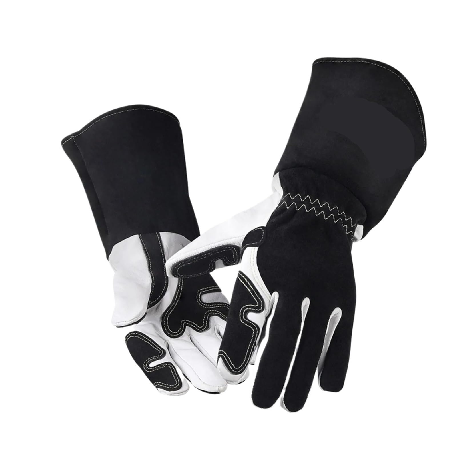Guantes de trabajo Guantes De Soldadura Guante de soldadura Guantes soldador trabajo multifuncionales 14 pulgadas Protección cuero cabra for soldadores contra quemaduras