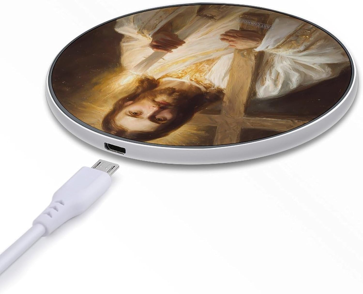 God and Crossed Novelty Wireless Charger Funny 10W Fast Charging Pad Mat for Cell Phone image 5