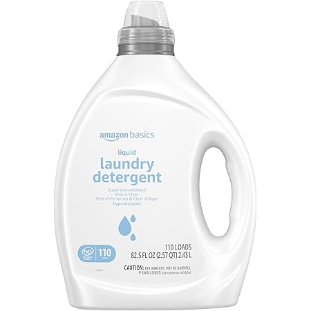 Amazon Basics Concentrated Liquid Laundry Detergent, Free & Clear, 110 Count, 82.5 Fl Oz (Previously Solimo)