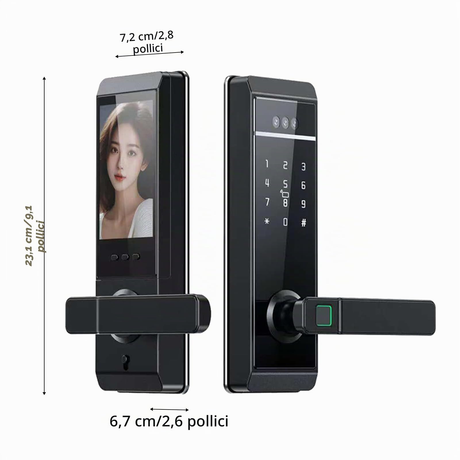 TY Smart Lock Password per Impronte Digitali Metodi di Sblocco Chiave per Scheda WiFi Sicurezza Interna Ed Esterna 3050 Serratura Moderna Porta da Ufficio, Casa, Camera da