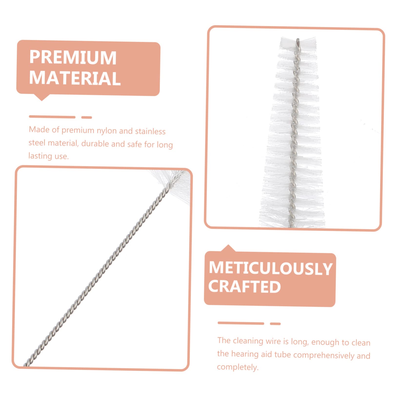 NOLITOY 5pcs Hearing Aid Cleaning Brushes Set Earwax Removal Tool Durable and Gentle Cleaning Rods for Hearing Aids Non-Slip Design for Safe Use
