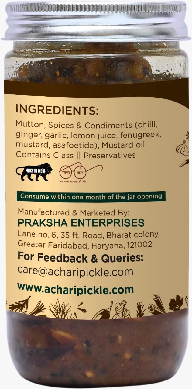 Achari Pickles Homemade Lehsunwala Kabab Mutton Pickle (400 GM) Delhi/North Style 2