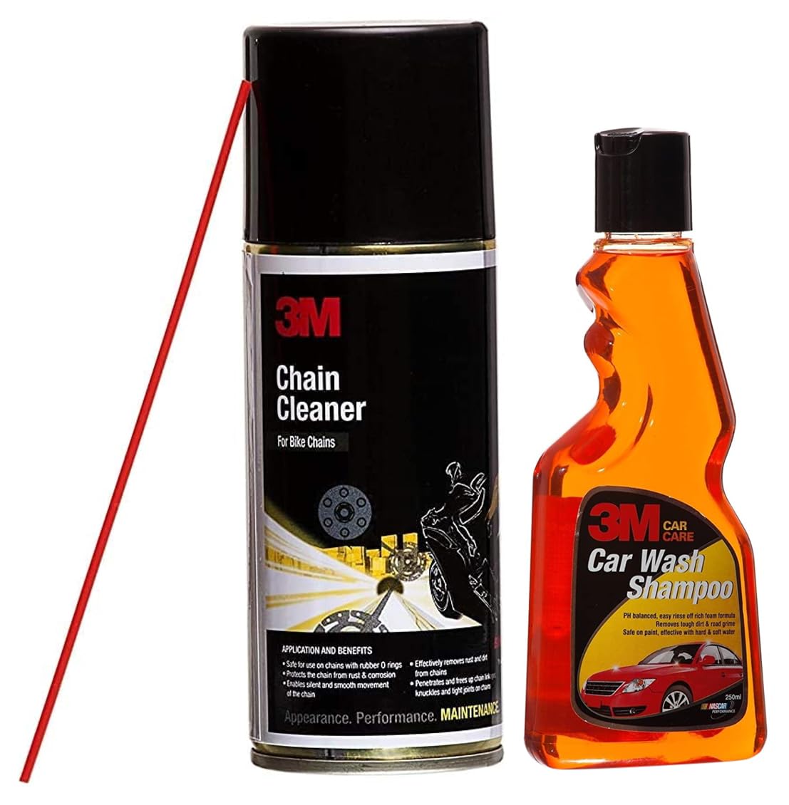 3M Chain Cleaner Spray For Bikes (475 G) | Chain Dirt And Grease Remover Spray & Car Wash Shampoo, 250Ml | High Foam Car Cleaning | Remove Tough Dirt | Safe On Paint