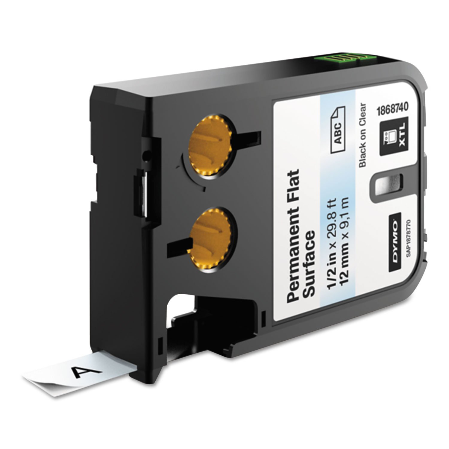 Amazon.com : DYMO 1868740 Permanent Flat Surface, 12mm, Black on  