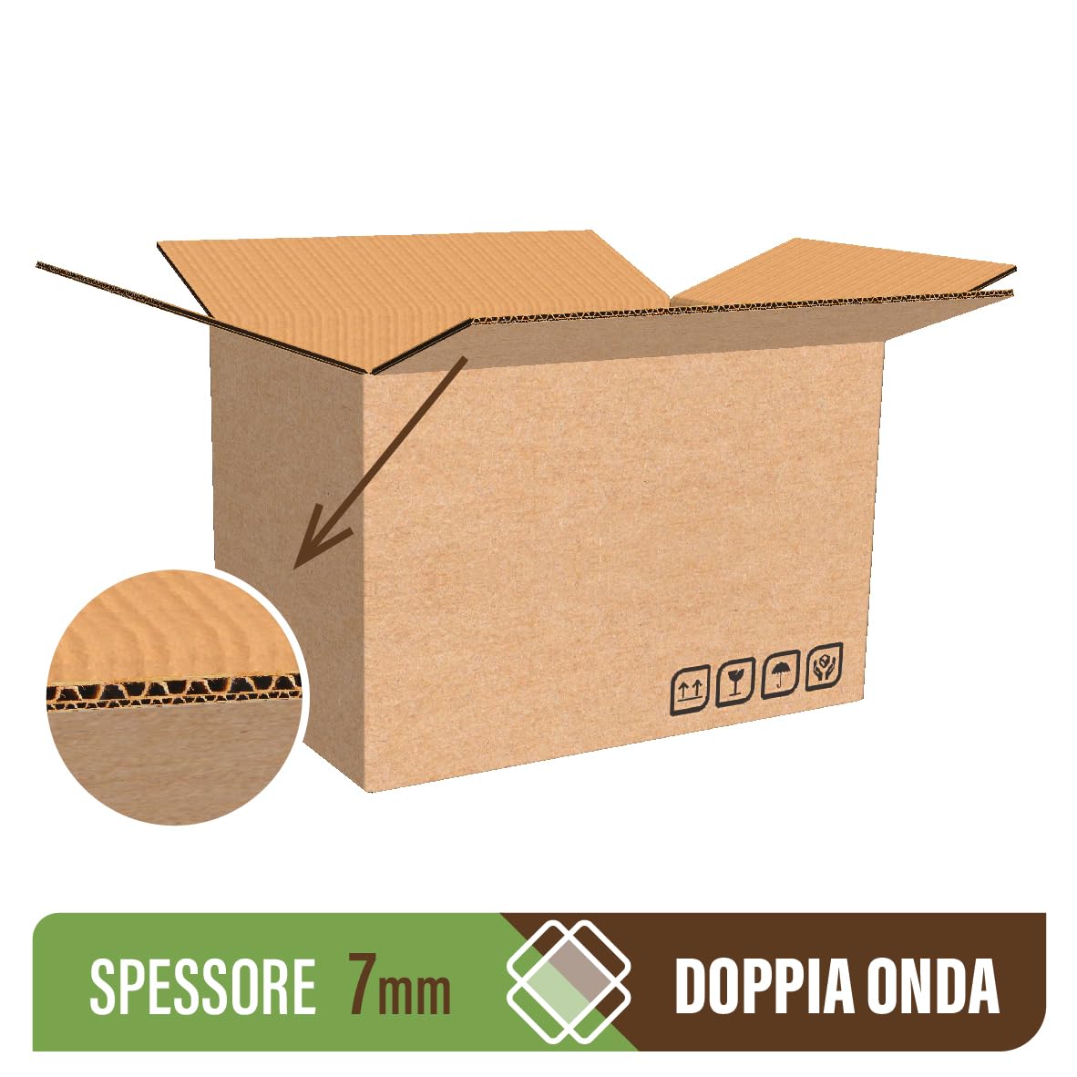 LA MIA SCATOLA - Scatole di Cartone Doppia Onda, 60x40x40 cm, Confezione da 15 Pezzi, Resistenti per Trasloco e Imballaggio FSC® RECYCLED CERT. SGSCH-COC-090125