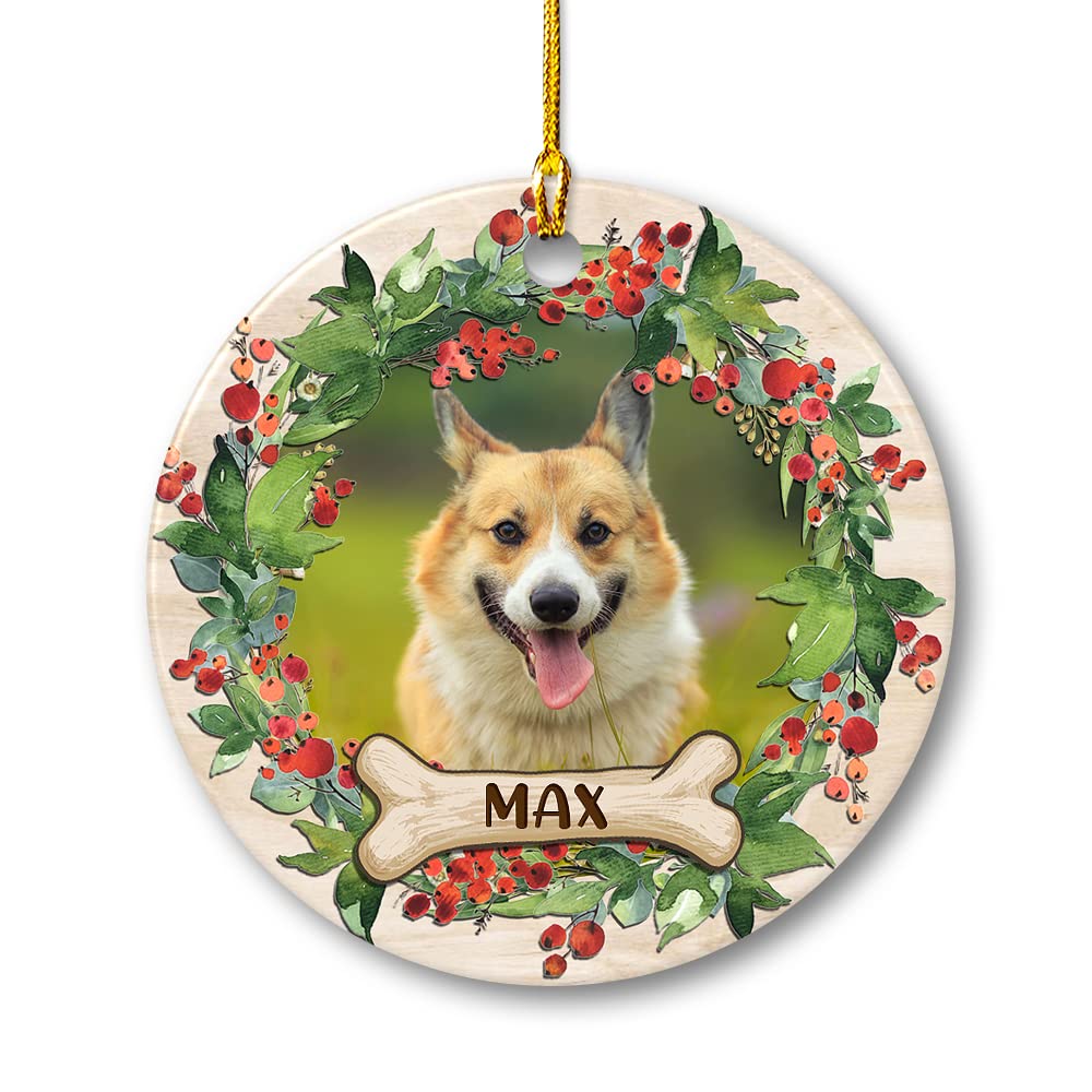 Personalized Dog Keepsake Ceramic Ornaments 2025 for Dog Lovers - Circle Ornaments