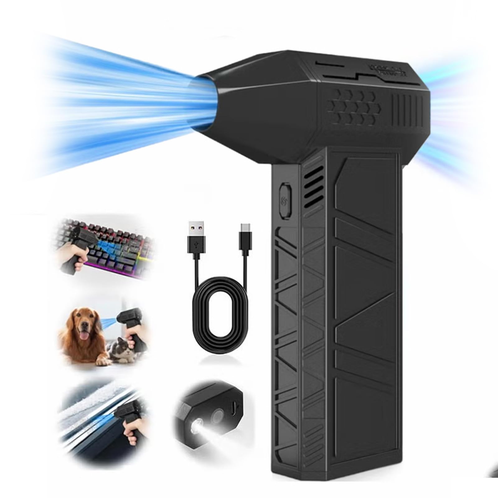 HuaKe Electric Air Duster Handeld Blower Fan,130000 Rpm Jet Dry Blower, Portable Blower Air Duster, Turbo Powerful Handheld Super Jet Fan Blower for Car, Cleaning, Camping, Outdoors-image-27