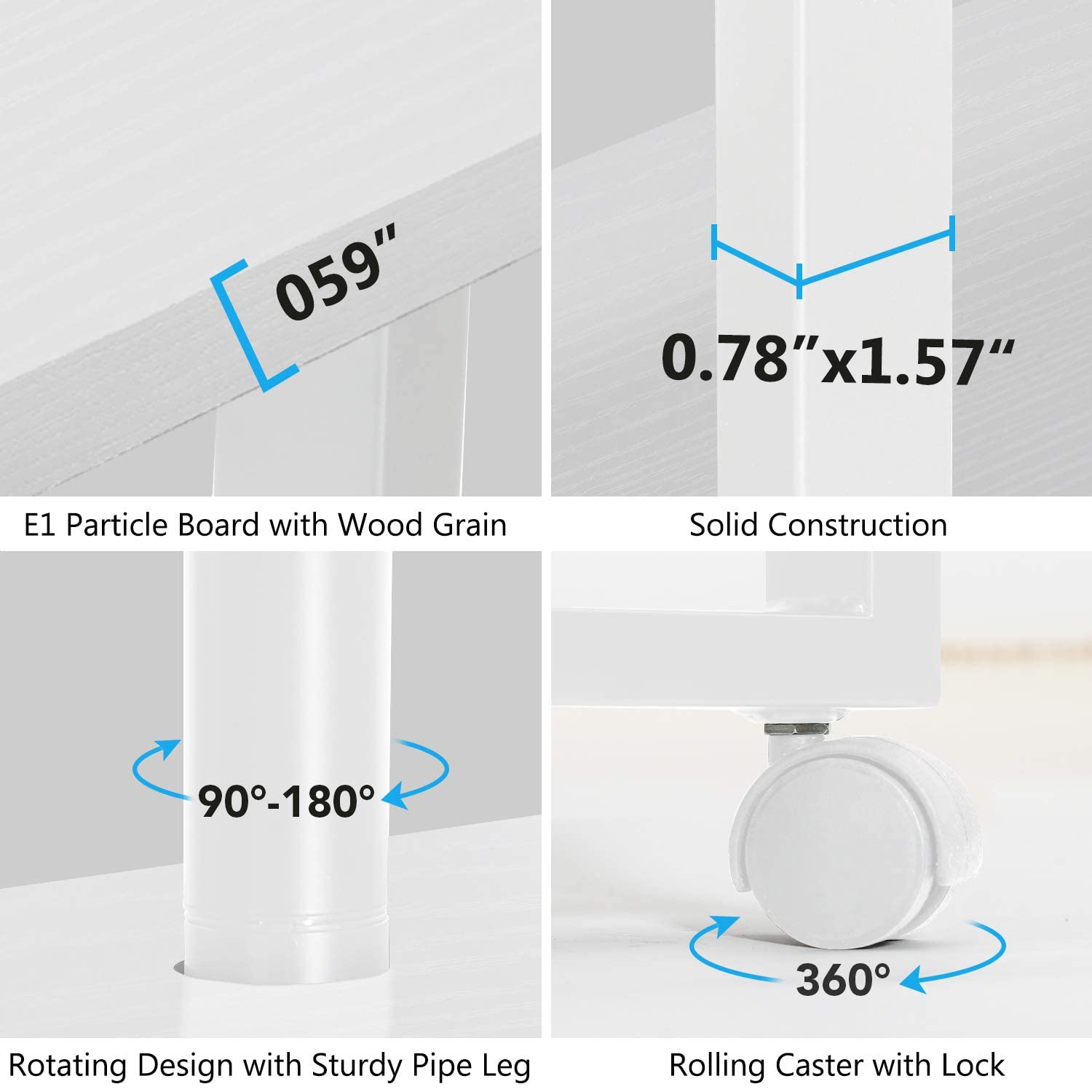 Tribesigns Rotating Computer Desk with 5 Shelves Bookshelf, Modern L