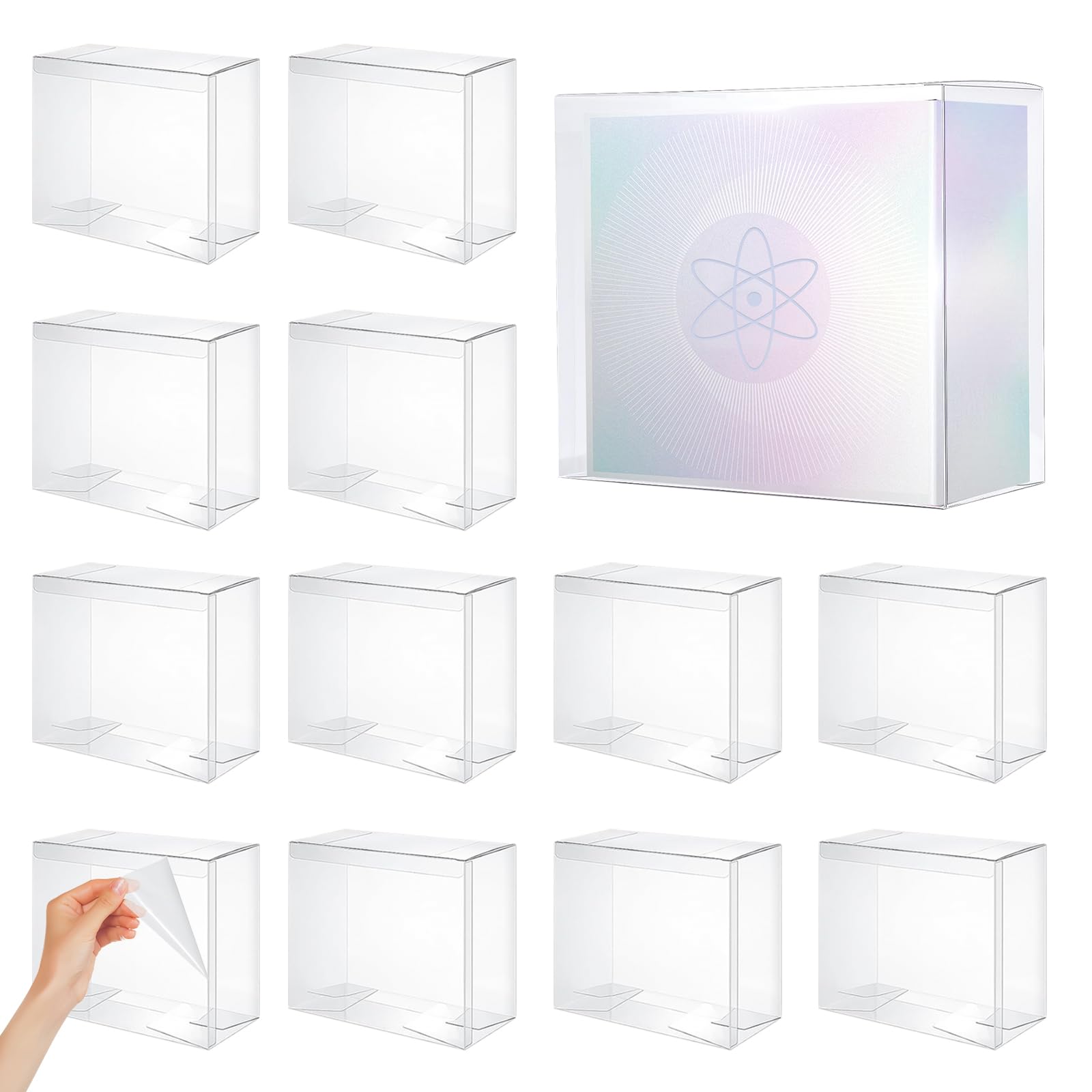 12 Pack ETB Protector Case Compatible with Elite Trainer Box - Clear PET Plastic Display Storage for Booster Boxes, 7.6 x 6.6 x 3.5 Inches, 0.50mm Thick for Collectors