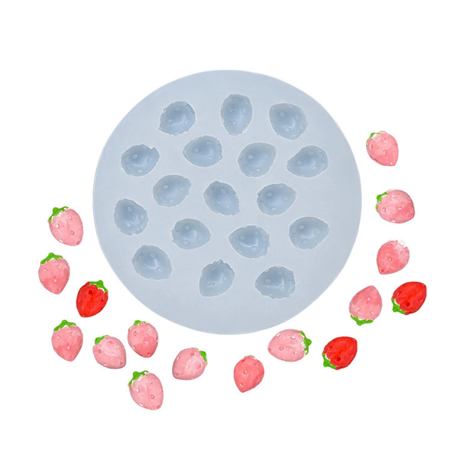 APGLSXY 17 Hole Strawberry Shape Silicone Molds Perfect for Home Baking and Party Treat Mousses Cake Nonstick Cake Pan