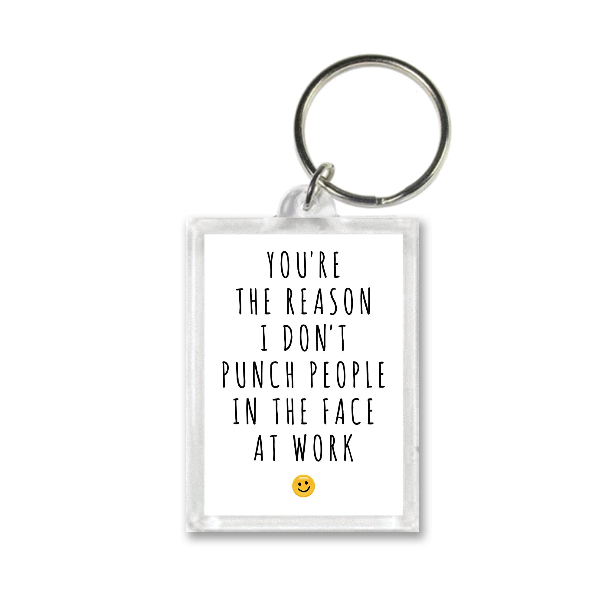 Rib ticklerz - Funny keyring - Gift For Work Colleague - Work Bestie Birthday Gifts - Secret Santa - You're the Reason I Don't Punch People At Work - Jokes - KR84