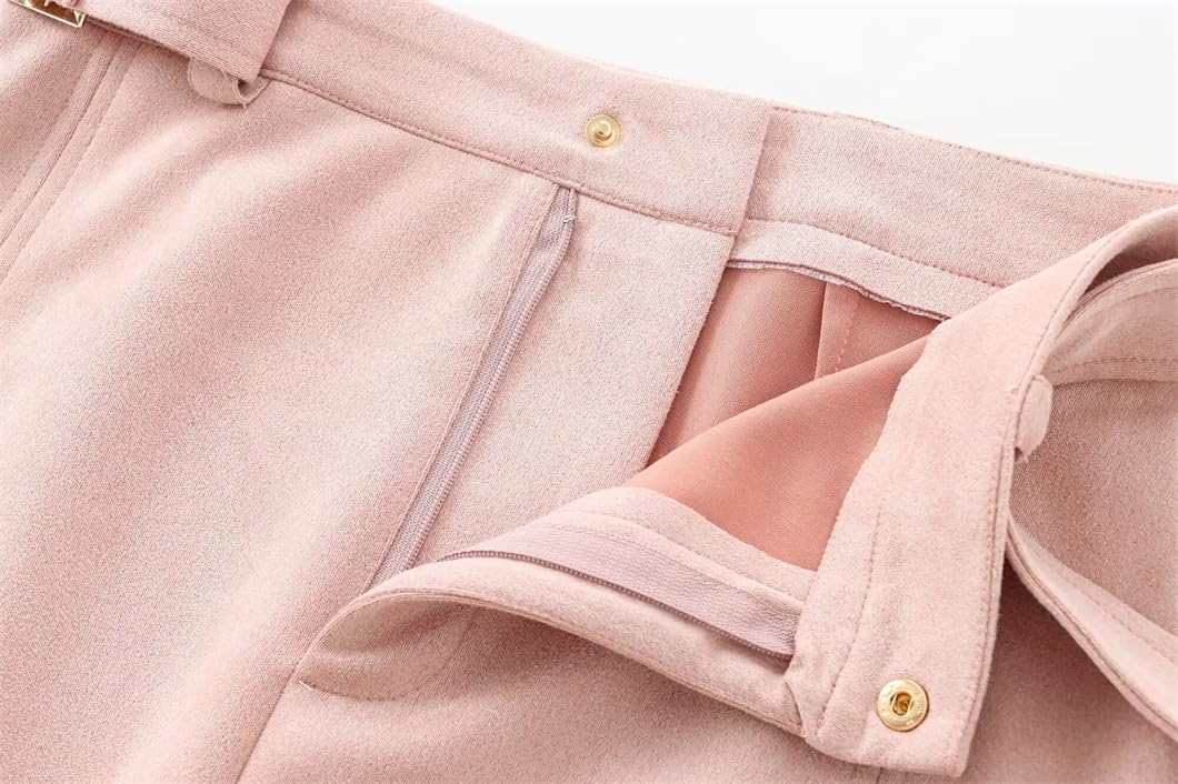 Minifalda para mujer con cinturón, ropa de oficina, cintura alta, falda acampanada, falda de golf sólida