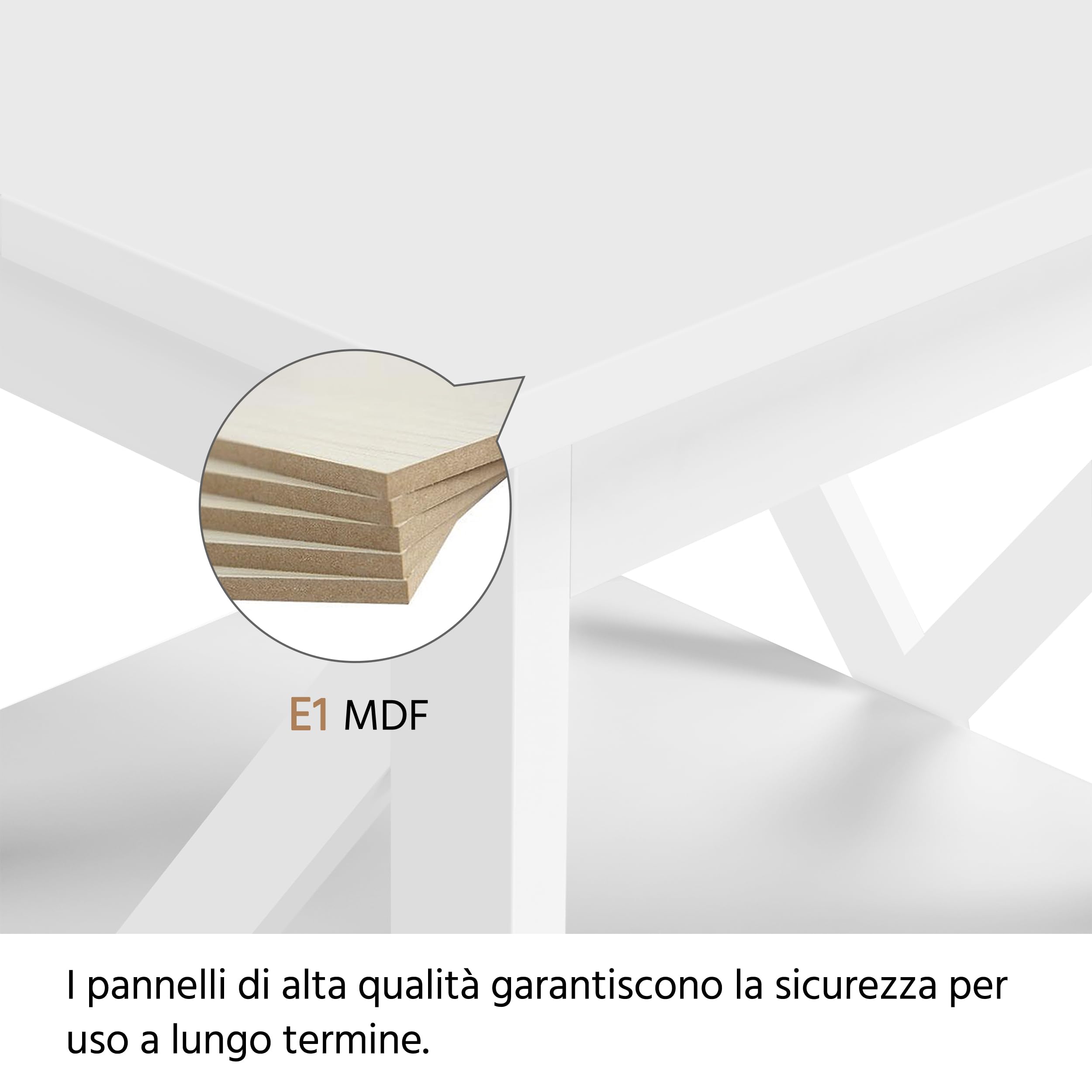 Yaheetech Tavolino Basso da Salotto a Forma X | Tavolino da Caffè a 3 Ripiani Bianco Design Moderno Comodino da Camera da Letto Soggiorno 40 x 40 x 61 cm