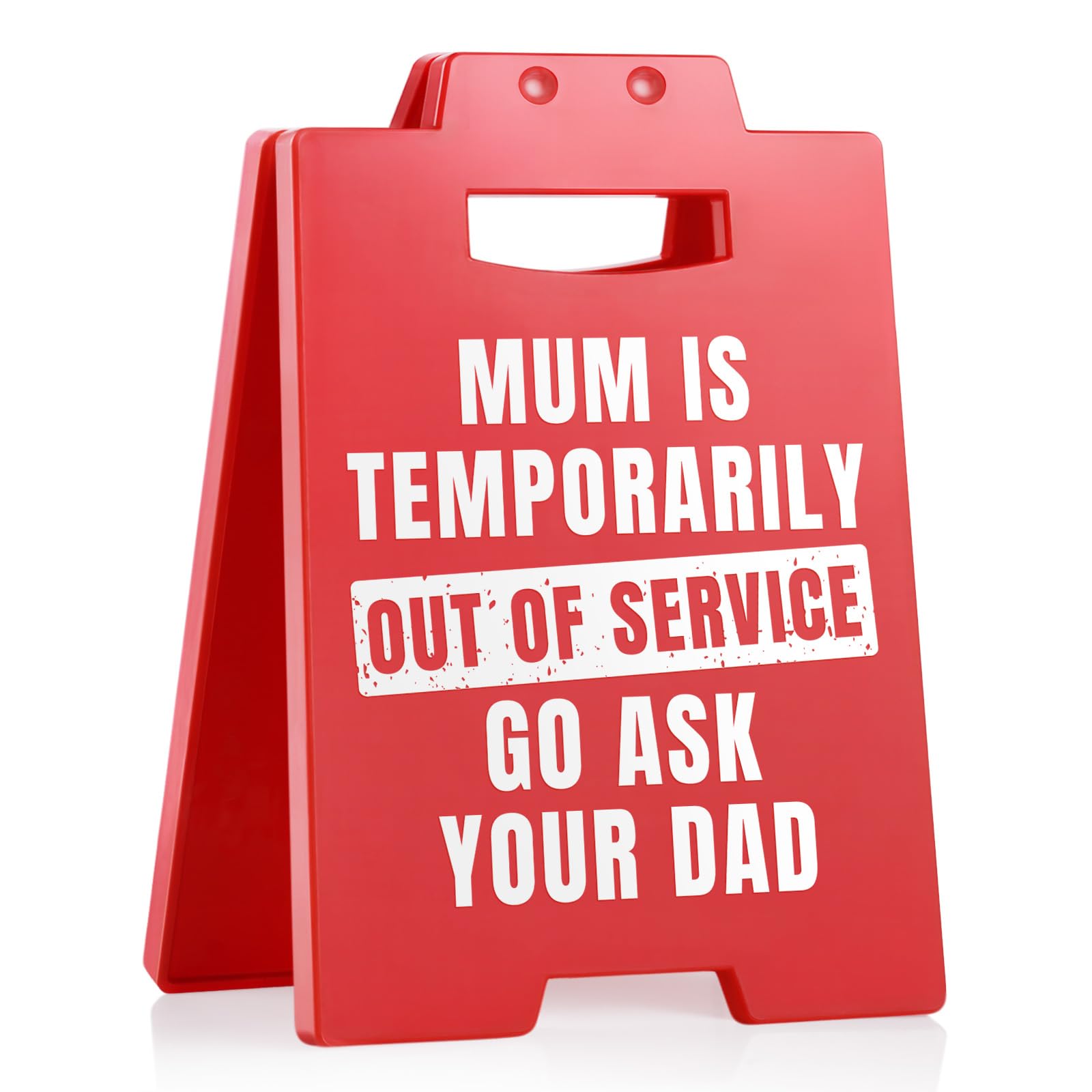 GoMelley Gifts for Mum, Mum Birthday Gifts from Daughter Son, Funny Mum Gifts on Birthday Christmas Mothers Day, Desk Decor Presents for Mums Mummy, Red Warning Style Out of Service Sign Plaque