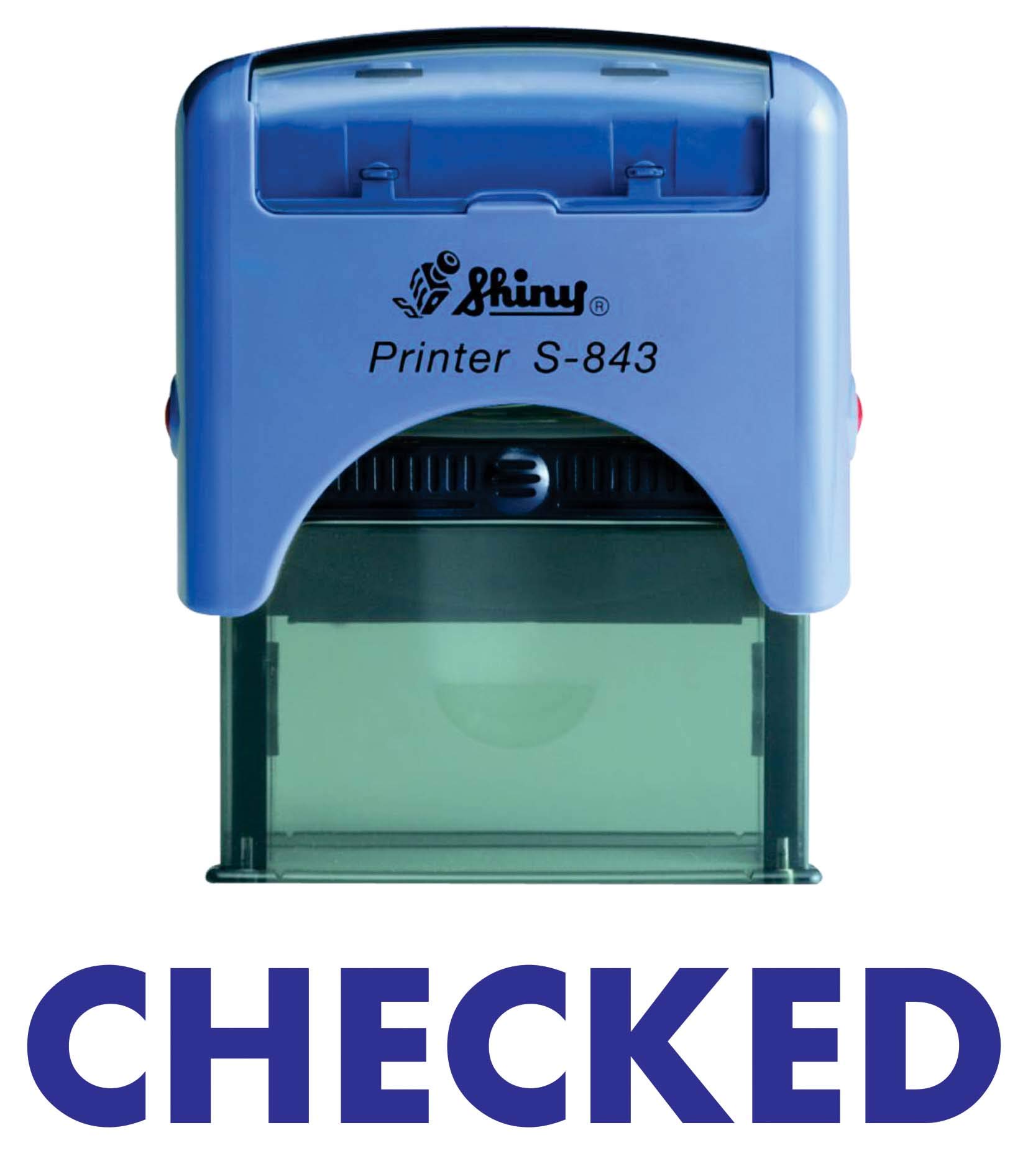 Webelkart Blue Checked Self Inking Rubber Stamp – Crisp, Professional Impressions For Office, Quality Control, And Admin Use – Refillable, Durable & Mess-Free – Ideal For Files, Forms, Inspections & Daily Workflow